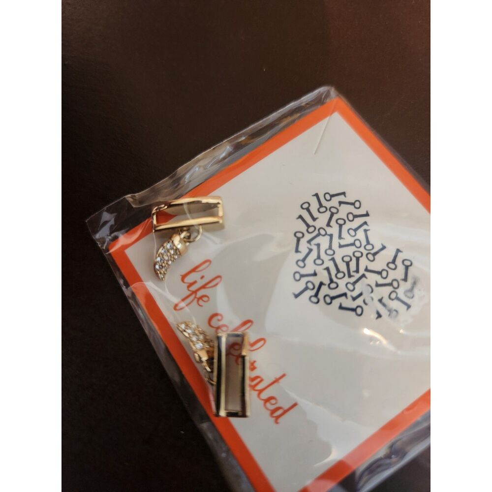 NIPT KEEP Collective "Pavรฉ Horn - Gold" Slider Charm Jewelry KA153G (Lot of 2)